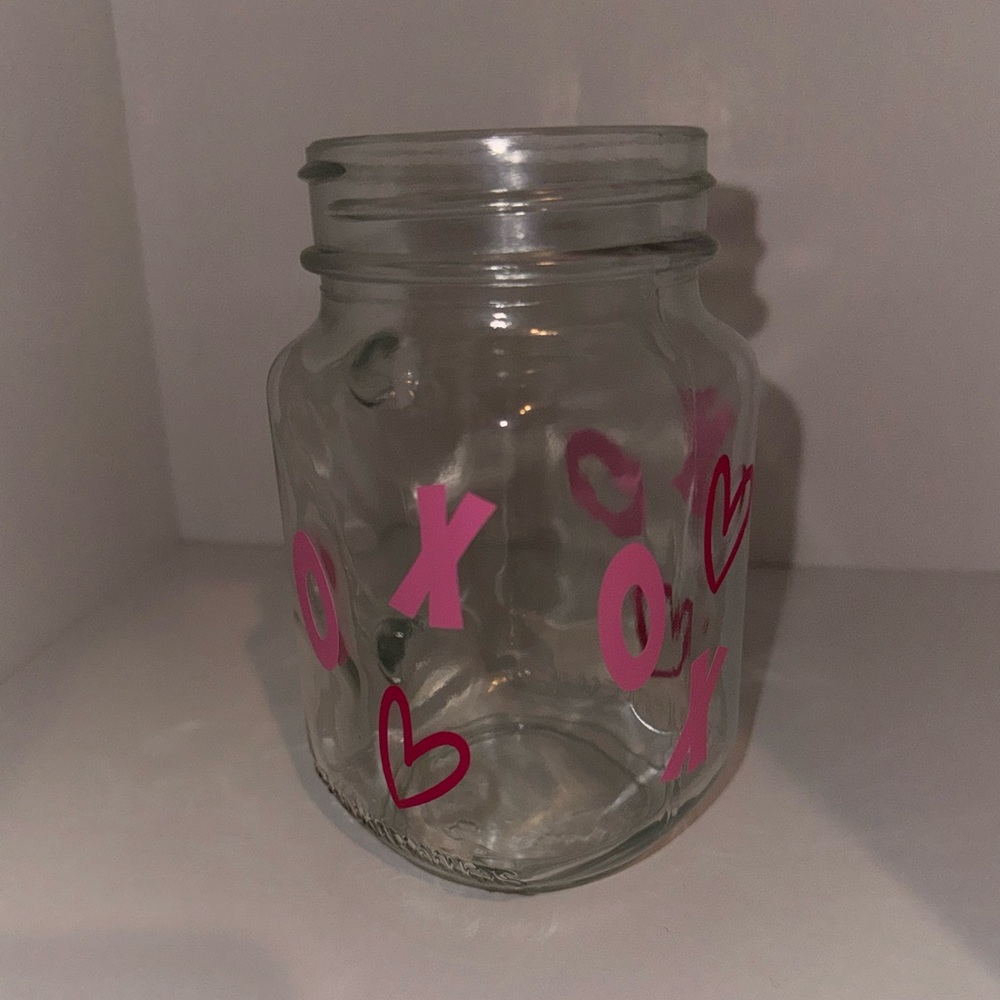 Xoxo, hearts, valentines day mason jar coffee cup